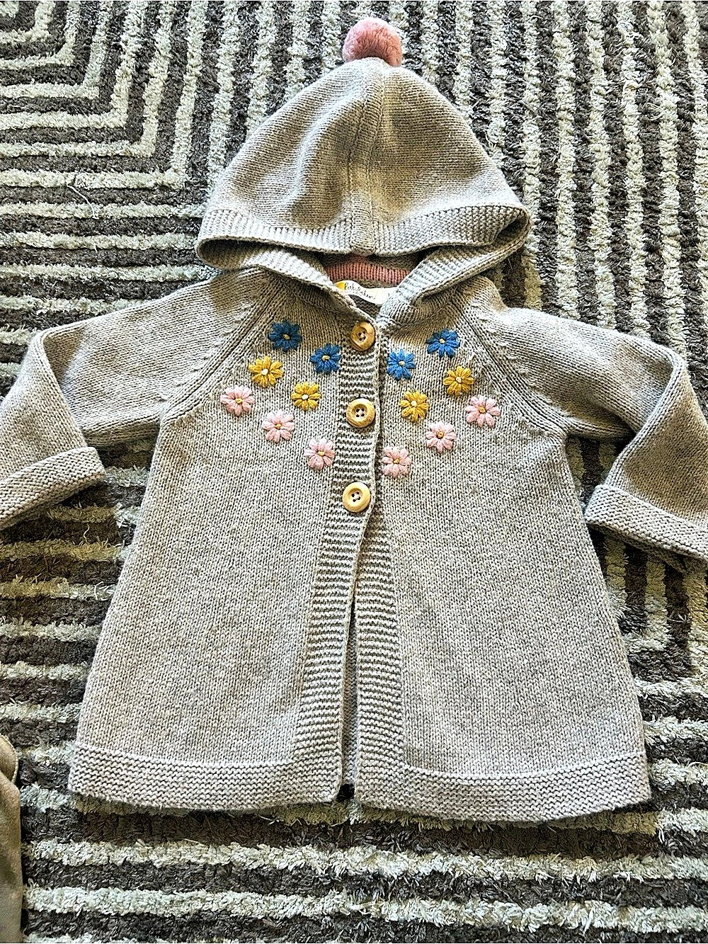 Baby Boden Hooded Knit Dress Baby 3-6M Like New